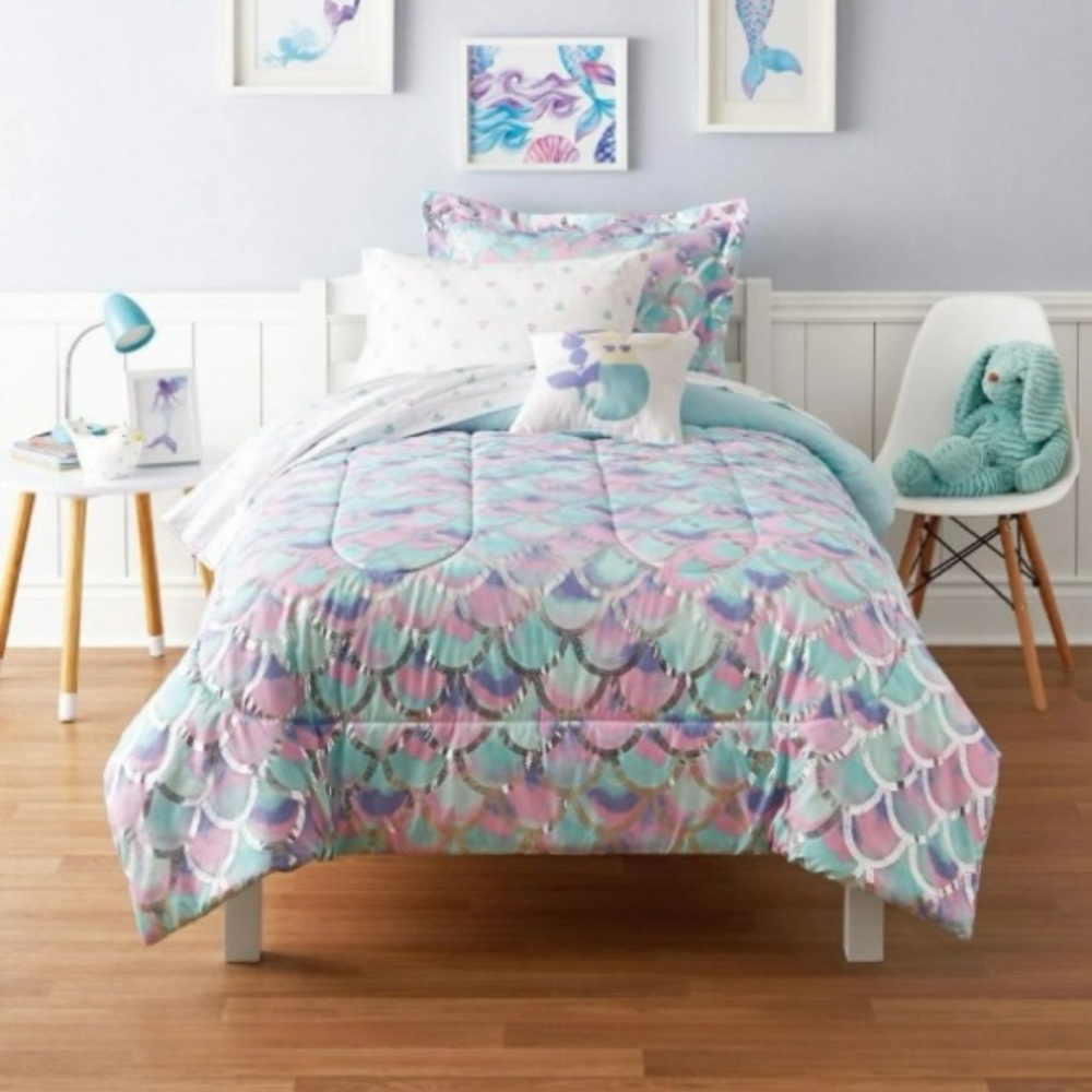 Mainstays Kids Dreamy Mermaid Comforter Set Bed in a Bag